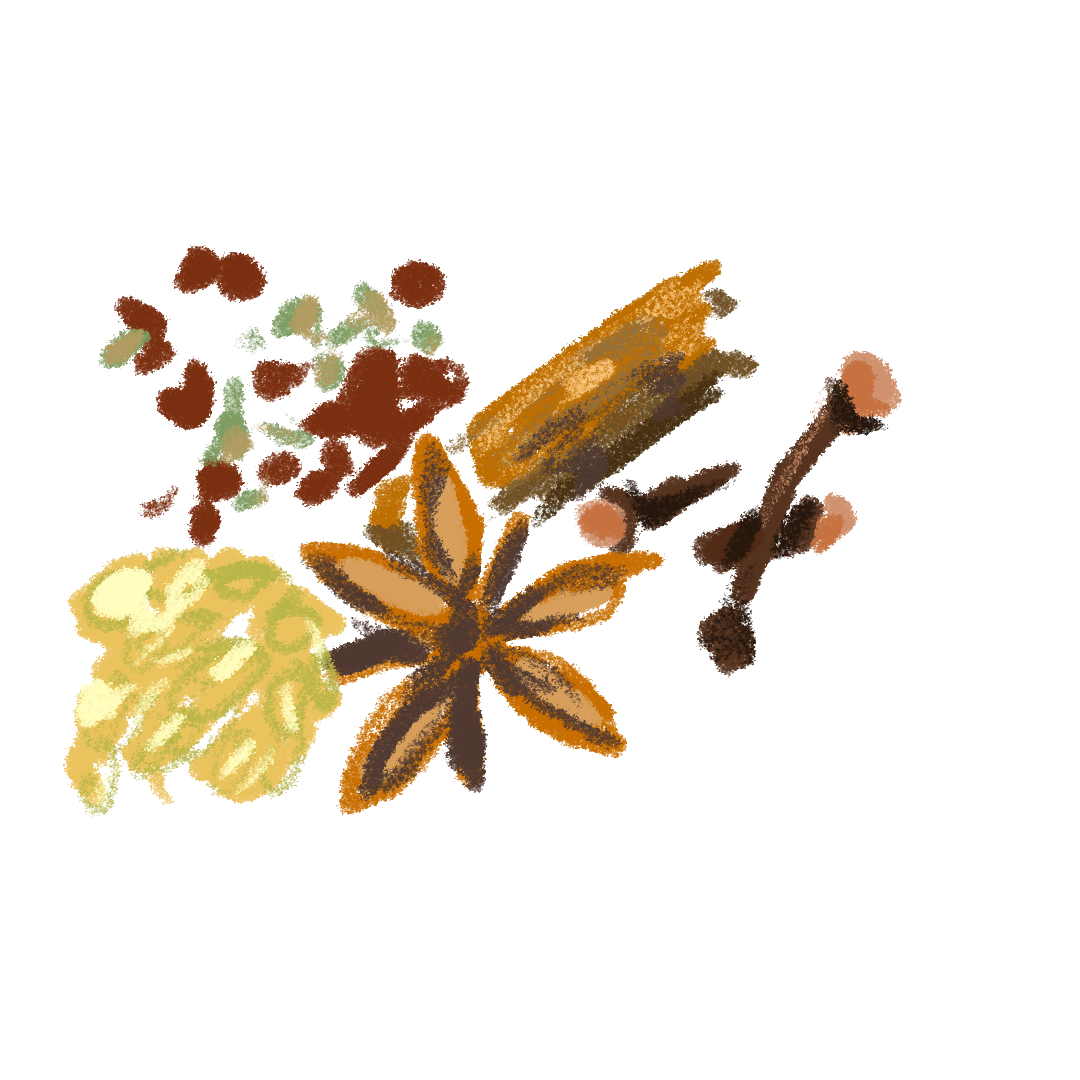 drawing of spices